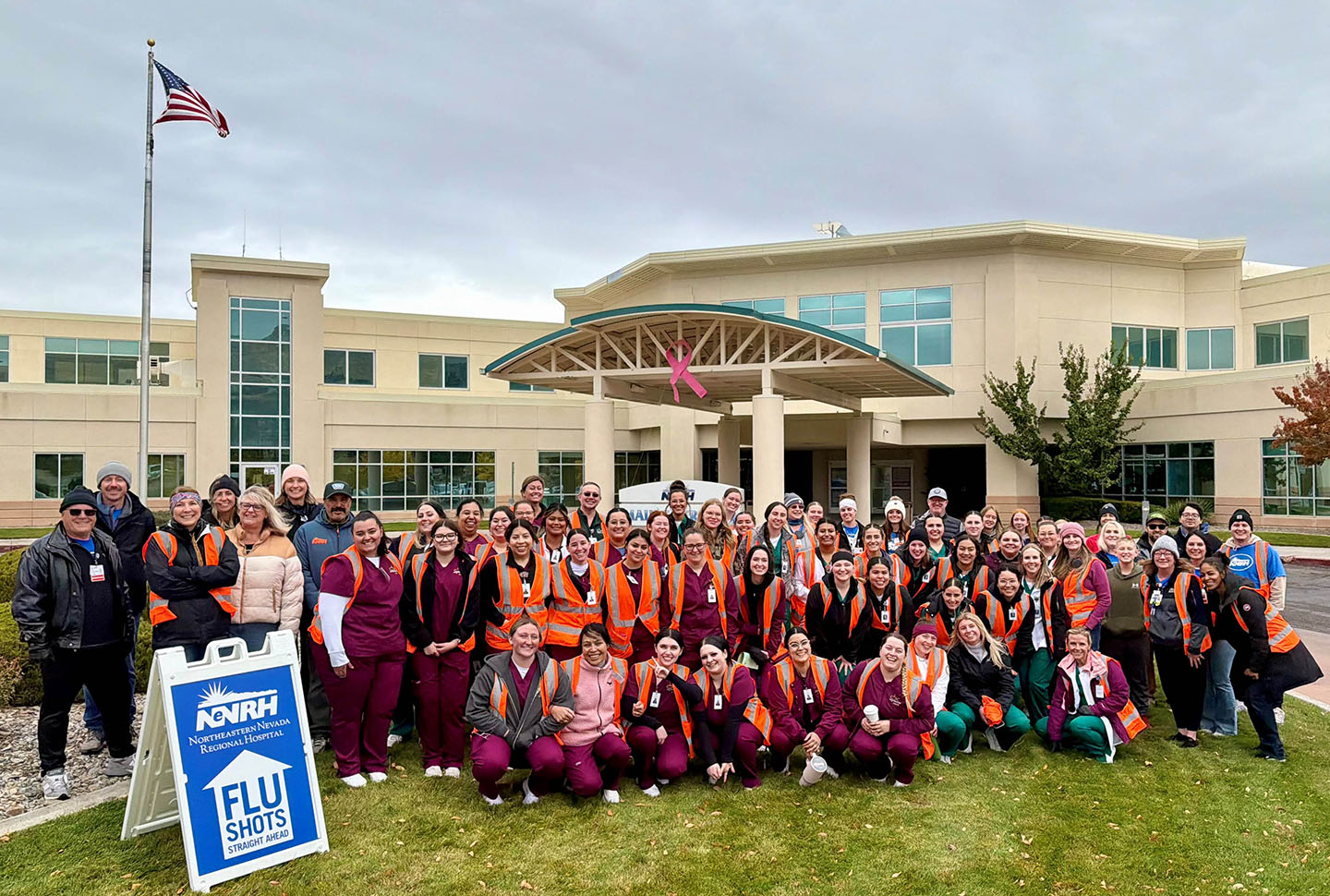 2025 Flu Shot Clinic Staff and Volunteers Staff and volunteers pose at the conclusion of the 2025 Drive-Thru Flu Shot Clinic